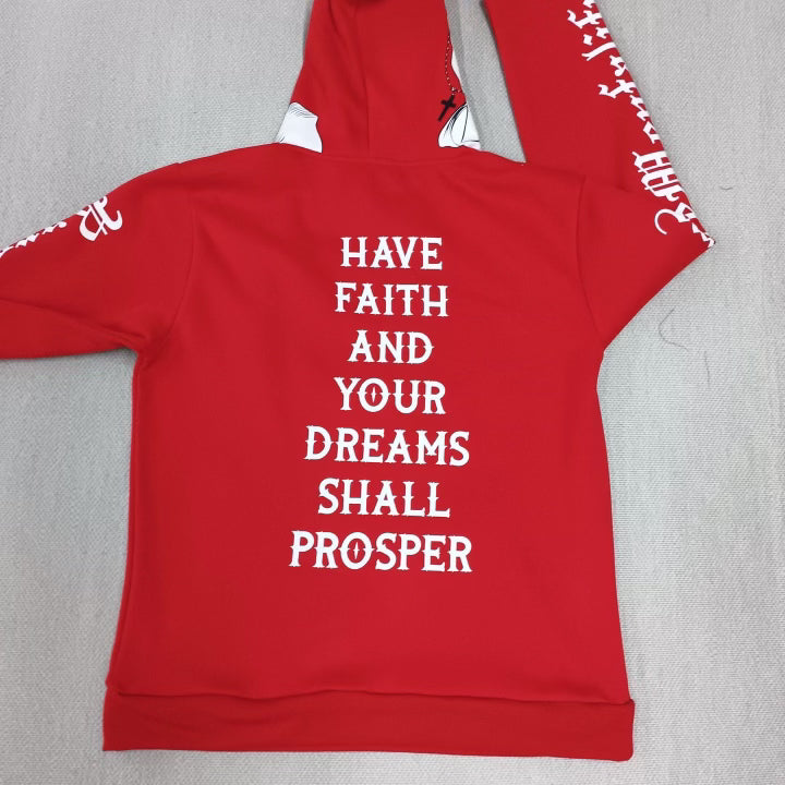 Red Signature Satin Hoodie