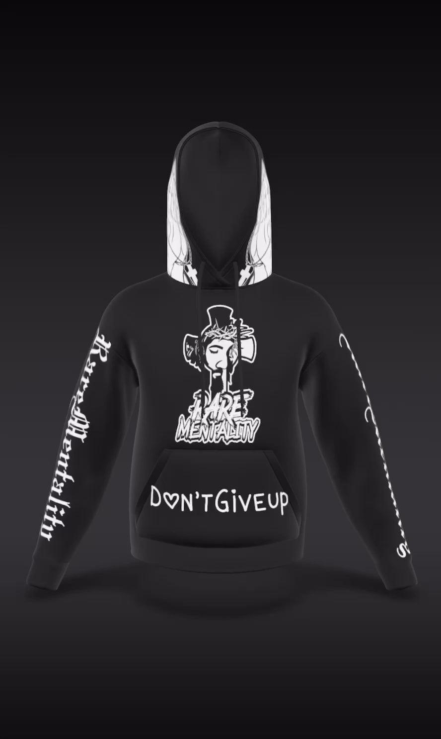 Black Signature Satin Hoodie